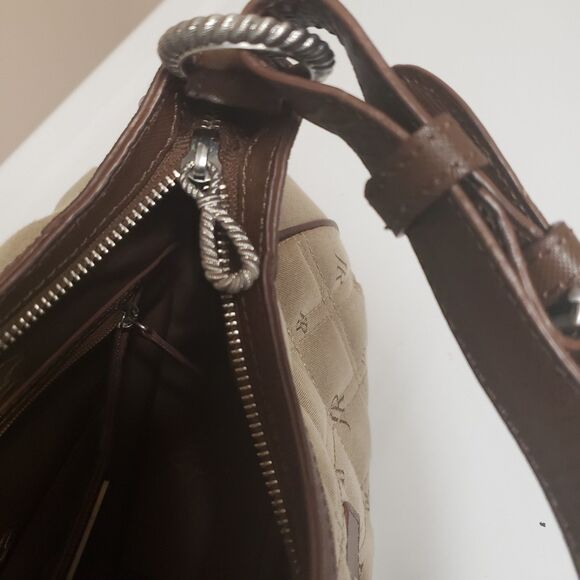 Judith Ripka Satchel Canvas Handbag Top Handle Silver Hardware Medium NWOT - Picture 11 of 16